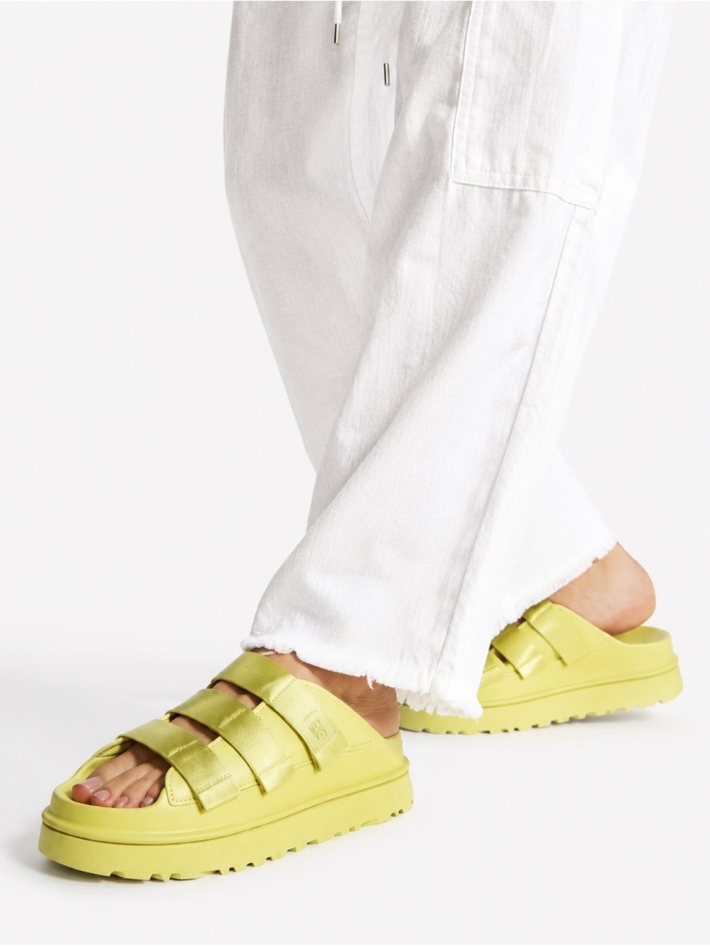 NWT UGG Goldenglow Platform Slide Sandals Golden Apple Chunky Lug Sole Sz 8